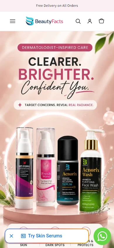 BeautyFacts mobile homepage, captured 2026-10-11