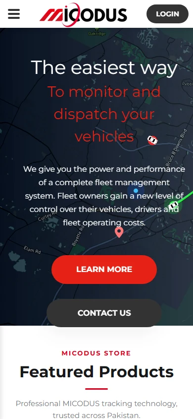 Micodus mobile homepage, captured 2026-10-11